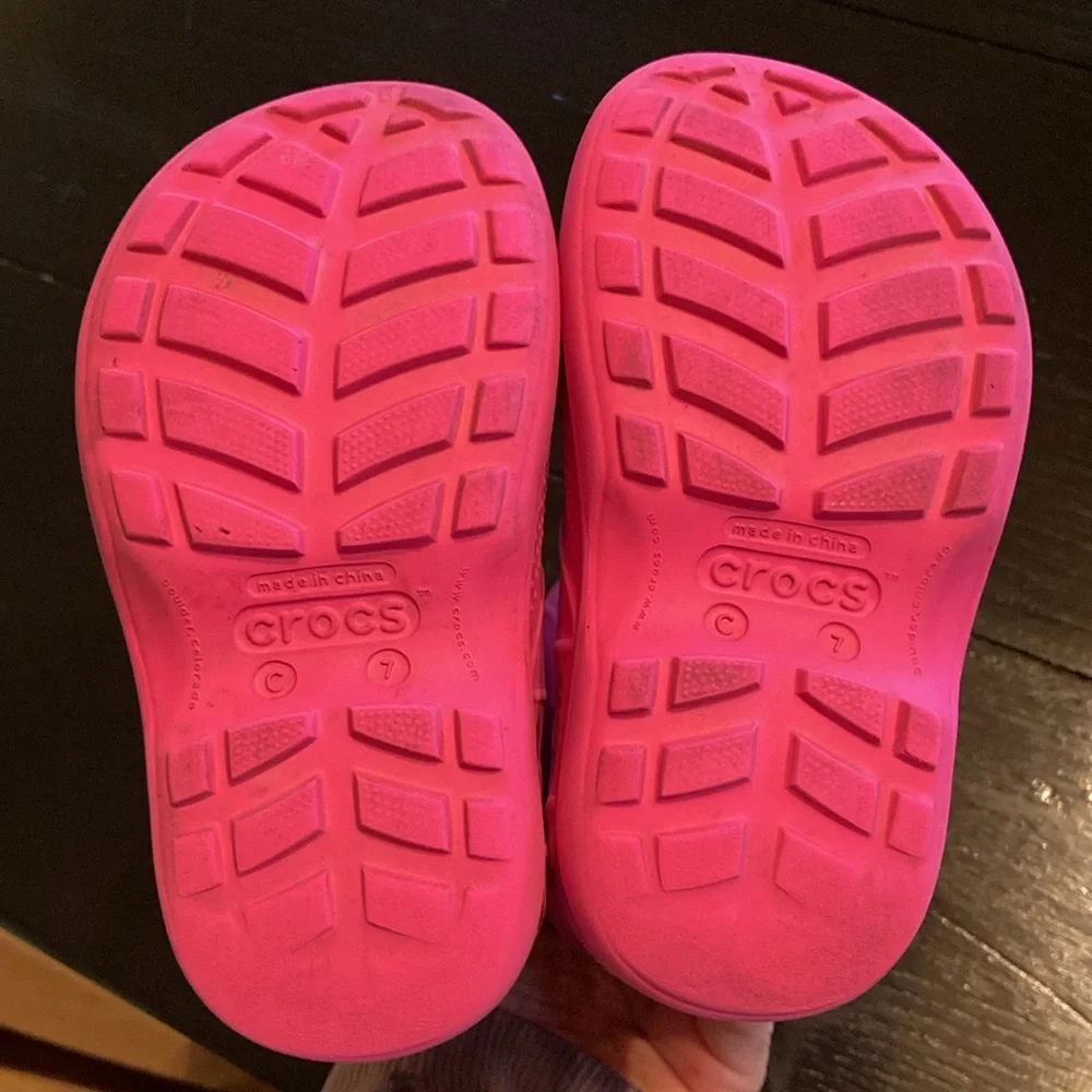 Girls Crocs pink water boots size 7 - Picture 7 of 9